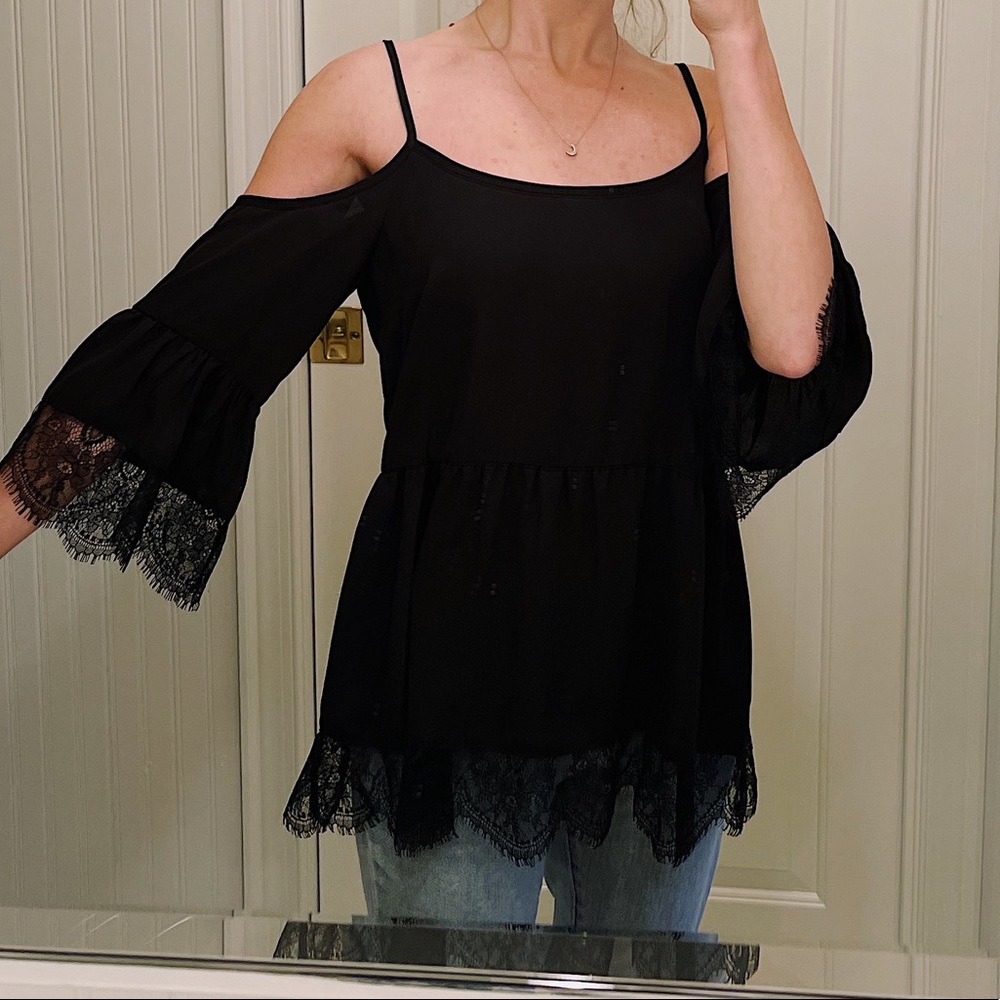 NWOT black lace top - Picture 2 of 7